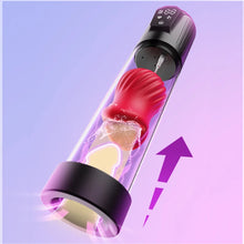 Automatic Sucking Penis Pump Male Masturbator Electric Blowjob Penis Extender Enlargement with Rose Pocket Pussy Adult Sex Toys
