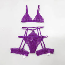 Sexy Dessous Frauen Dünne Transparente Spitze BH Set Durchsichtig Weibliche Erotische Unterwäsche 3 Stück Set Nachtwäsche Anzug Ropa Mujer 