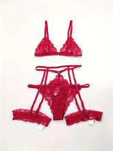 Sexy Dessous Frauen Dünne Transparente Spitze BH Set Durchsichtig Weibliche Erotische Unterwäsche 3 Stück Set Nachtwäsche Anzug Ropa Mujer 